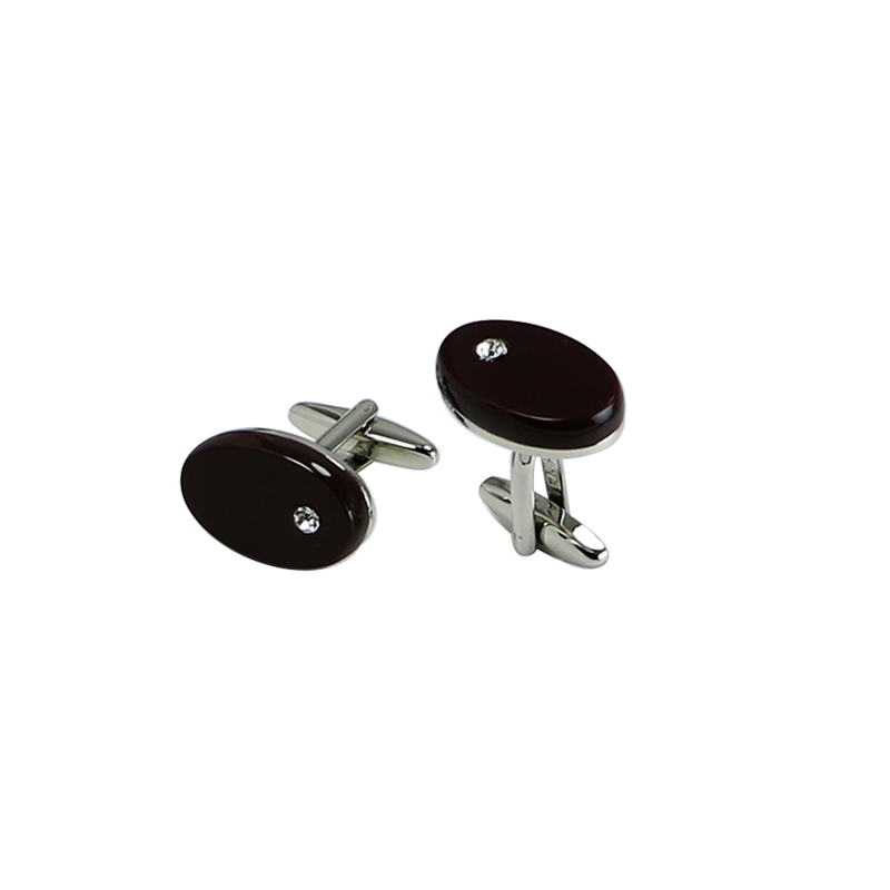 Bruine kat's Oog Oval Man's Cuff Links