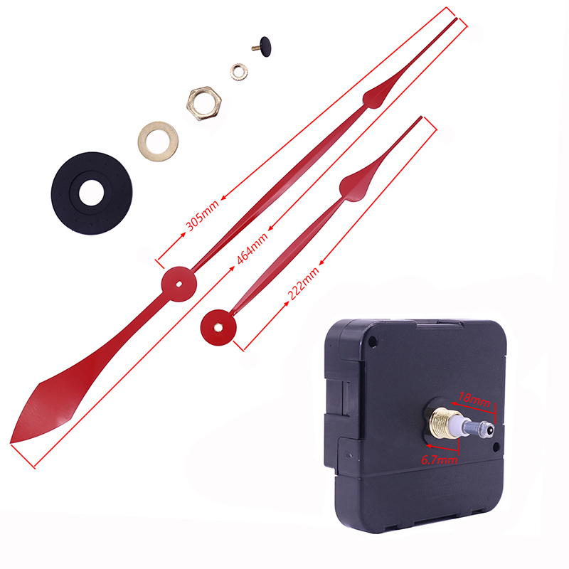 groothandel 15 mm grote koppel I-as wandklokbeweging met wijzers