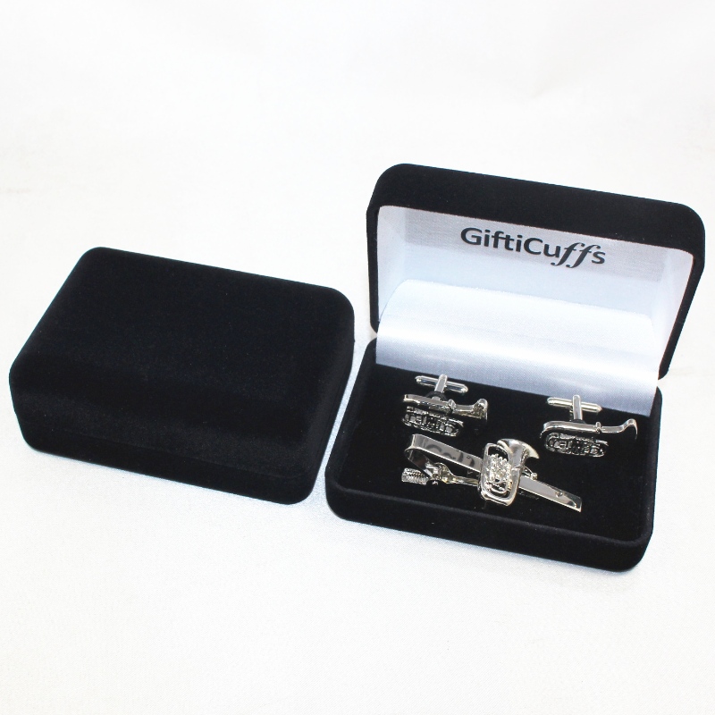 Item D-26L ronde vorm Velvet Box voor manchetknopen, stropdas clip, mm.95*68*36, gewichten over 65g