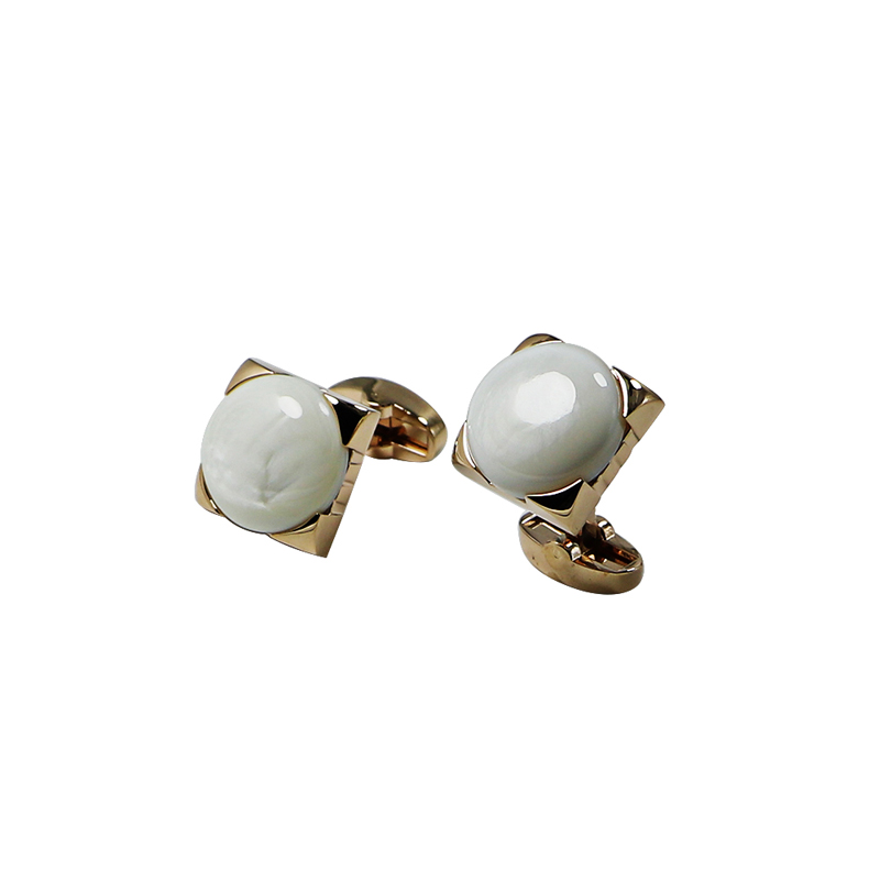 Mother of Pearl Gold Plated Square Shrets Cuff Links