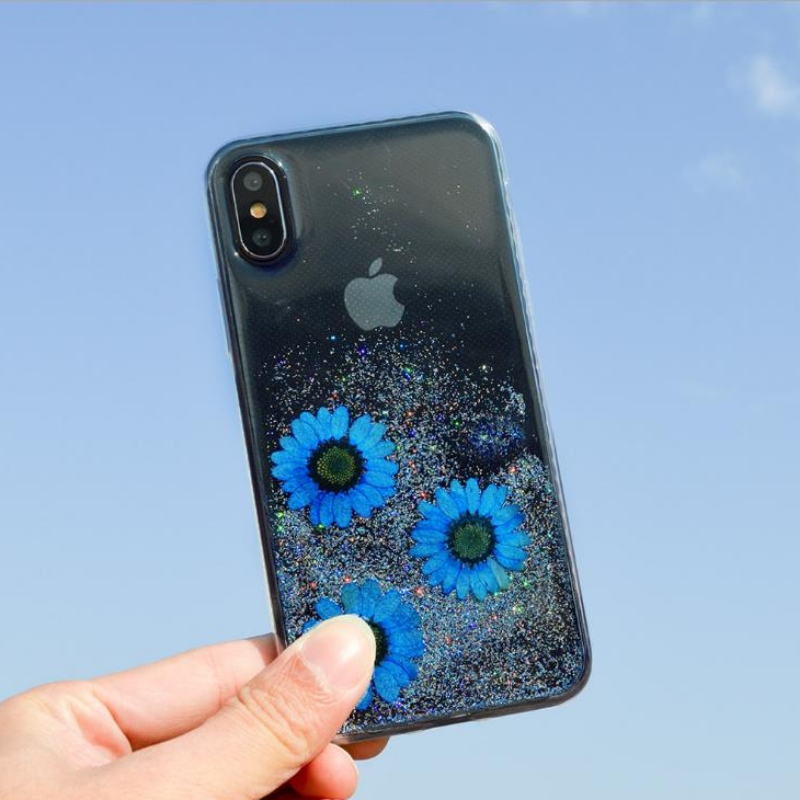 Fabrikant Custom Fashion Apple iPhoneX speciale echte droge bloem embossing kleine verse bloemen drop telefoonhoes