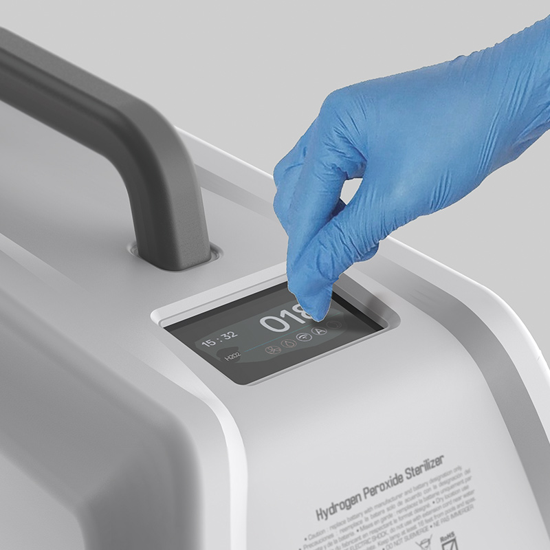 Sterilisator voor waterstofperoxide in droge mist