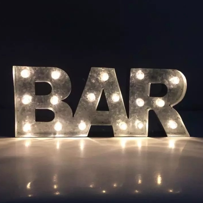 3D LED Metal Tin Bar Sign LED Letter Sign Marquee Letter Light Lamp voor Bar Cafe Shop