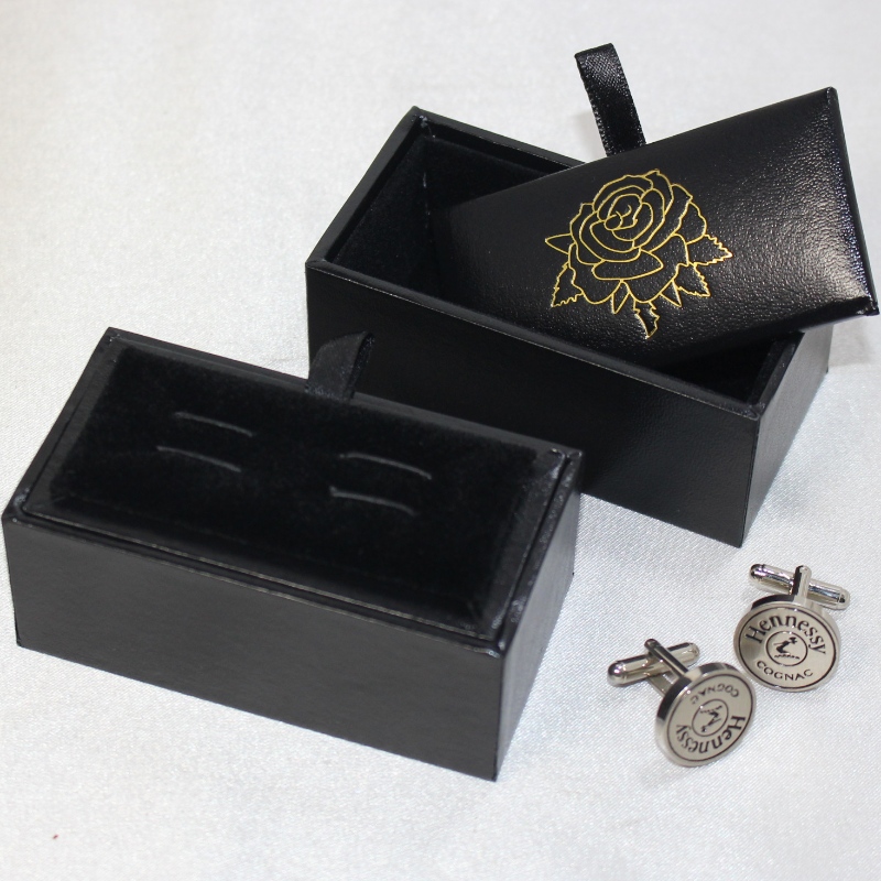 Item V-20 rechthoekige PU leren doos voor 60mm dasclip manchetknopen, enz. mm.85*45*36, gewicht over 55g