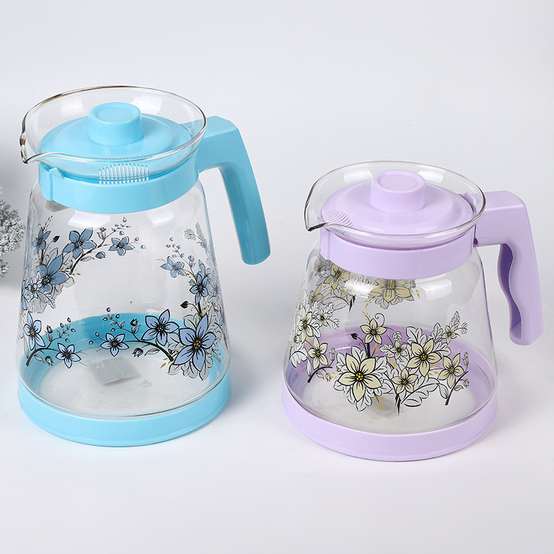 Nieuwe Teapot Household Eenvoudig Applique Creatieve Handle Design Cold Water Glass Pot Spot Custom Wholesale