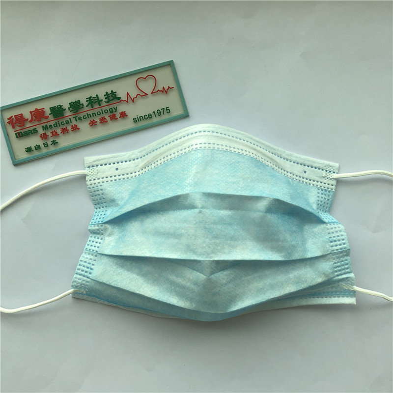 Hoge kwaliteit 3-laag blauw prepaid gezichtsmasker Antibacterieel en stofbestendig