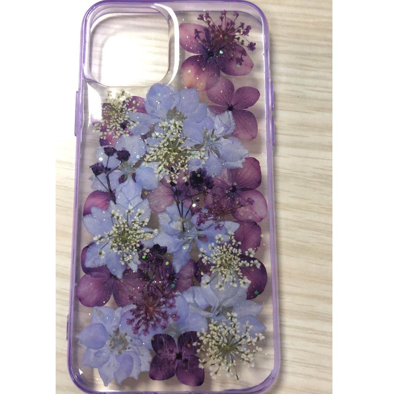 Dringende bloem Epoxy Phone Case, Glitter Epoxy Case