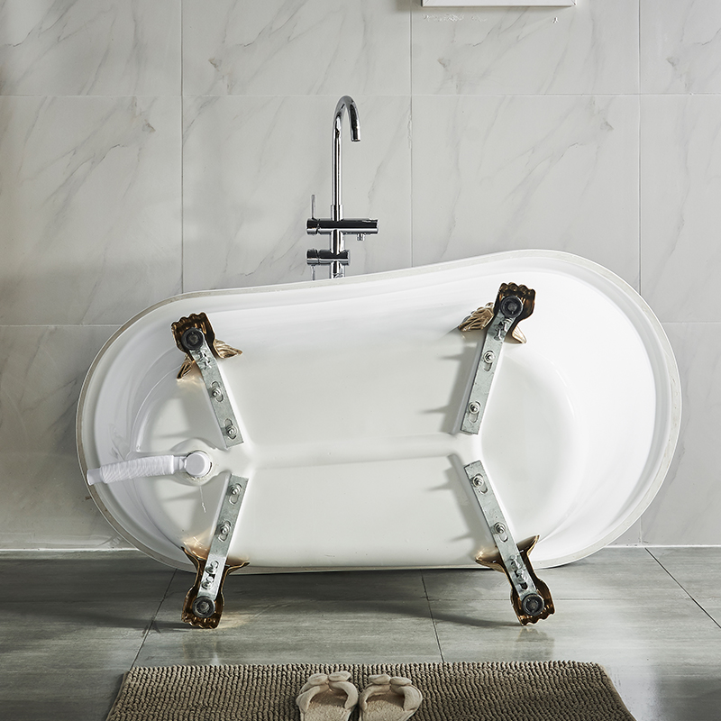 Hoogwaardige volwassen gebruikte doorwekende klassieke vrijstaande zinklegering klauwvoet acryl badkuip