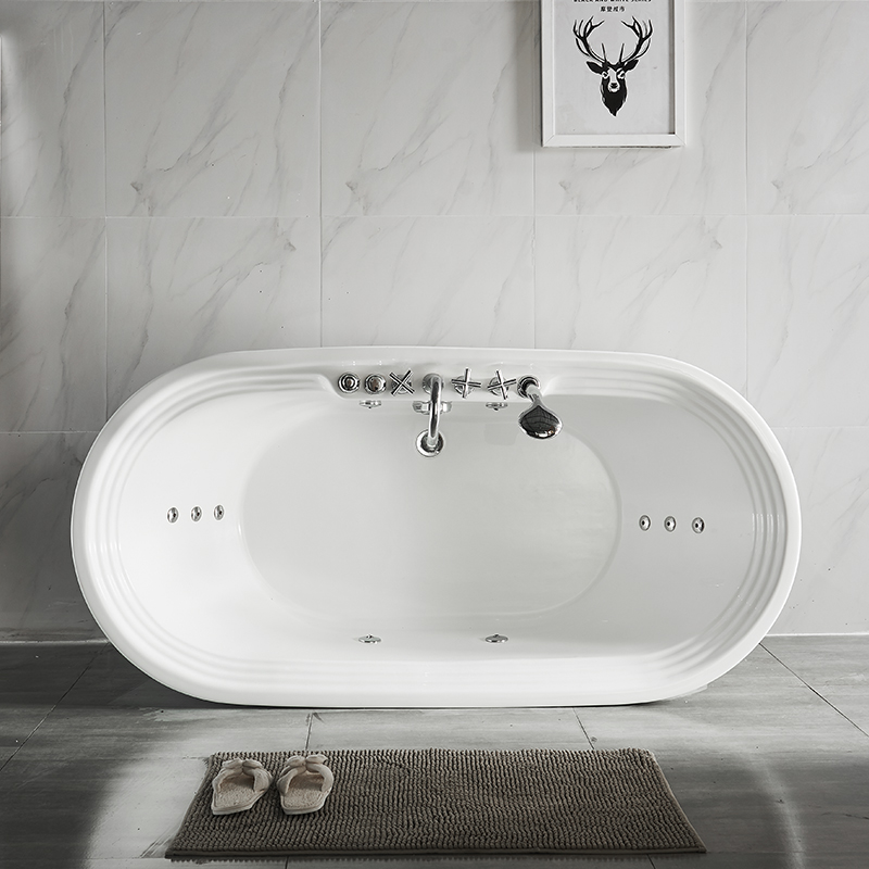 Beste kwaliteit ABS Bathtub klassiek bad met jets en koperen kranen