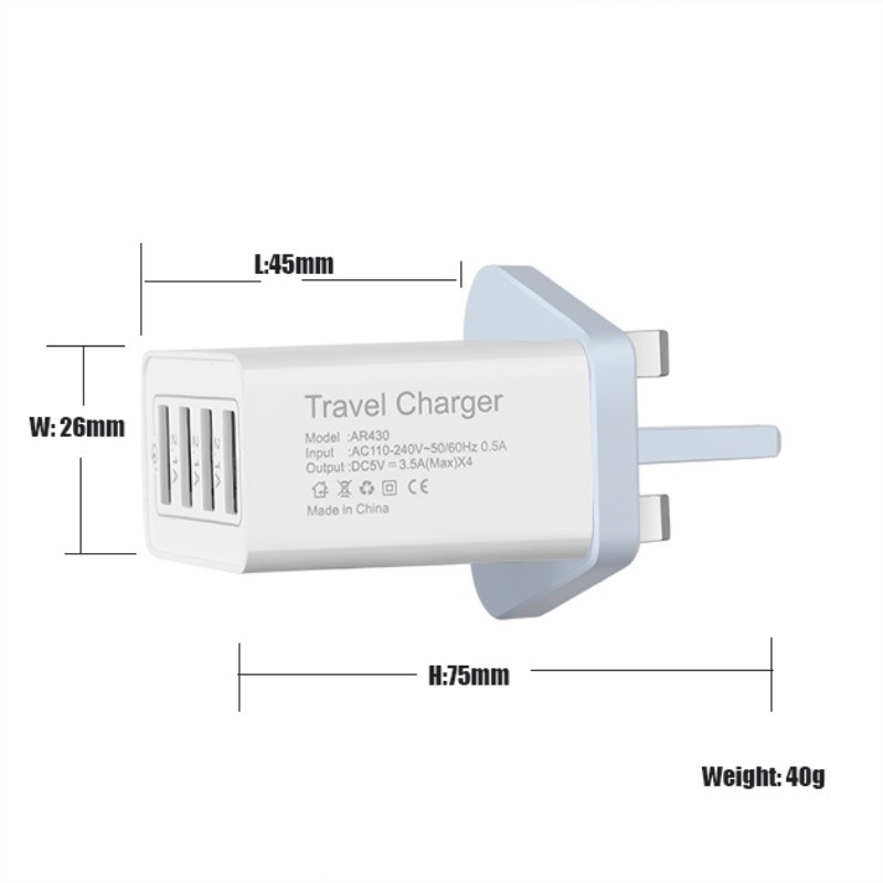 Plug fast 3.0 18W 4 2.1A Port USB Wall Charger AC Travel Charger Adapter draagbare oplader USB