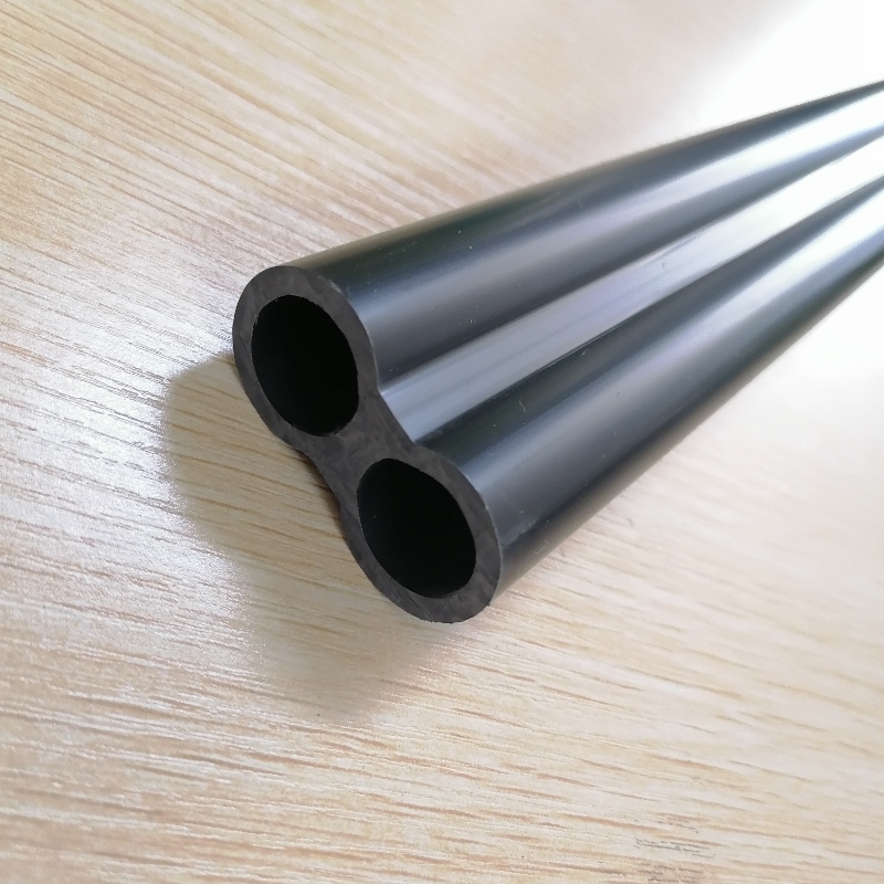 op maat gemaakte ongebruikelijke, zwarte pvc-pijp, geëxtrudeerde pvc-buis voor handgreep