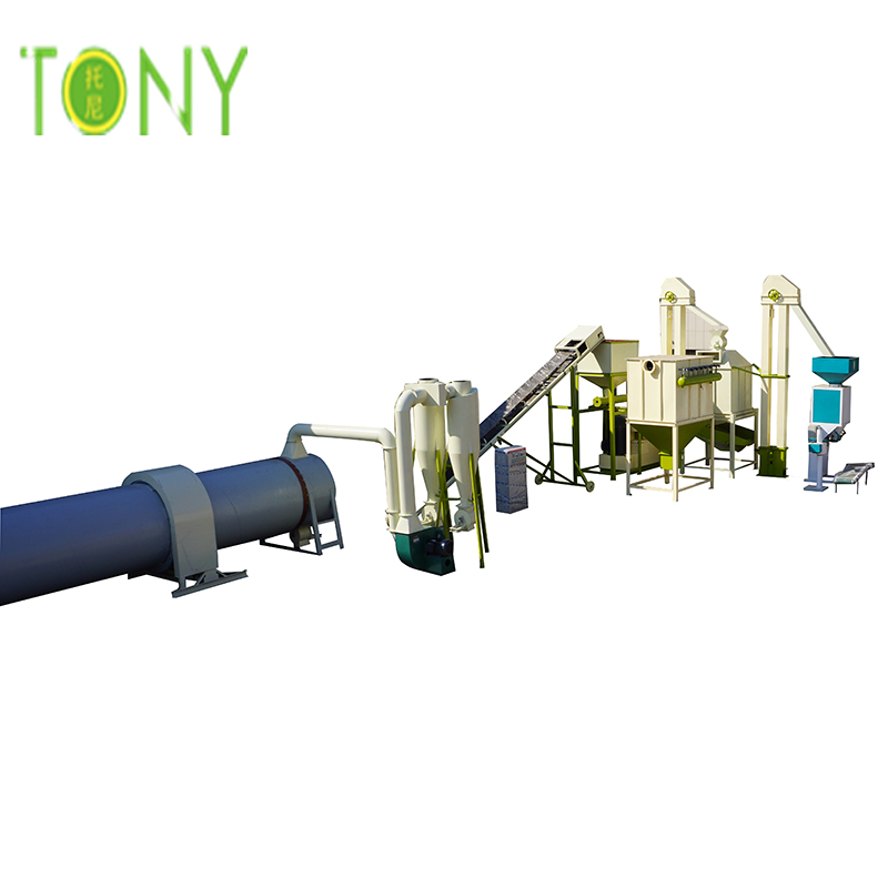 TONY hoogwaardige en professionele technologie 7-8 ton / uur biomassa-pelletfabriek