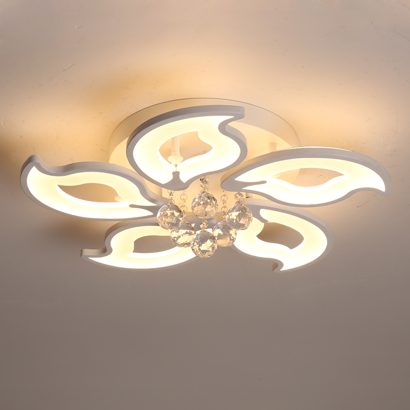 Plafondlamp LED kristallen kroonluchter bloemvorm met 5/8/15 koppen