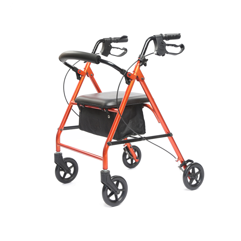 Aluminium 4 wielrollator, Rollend walker