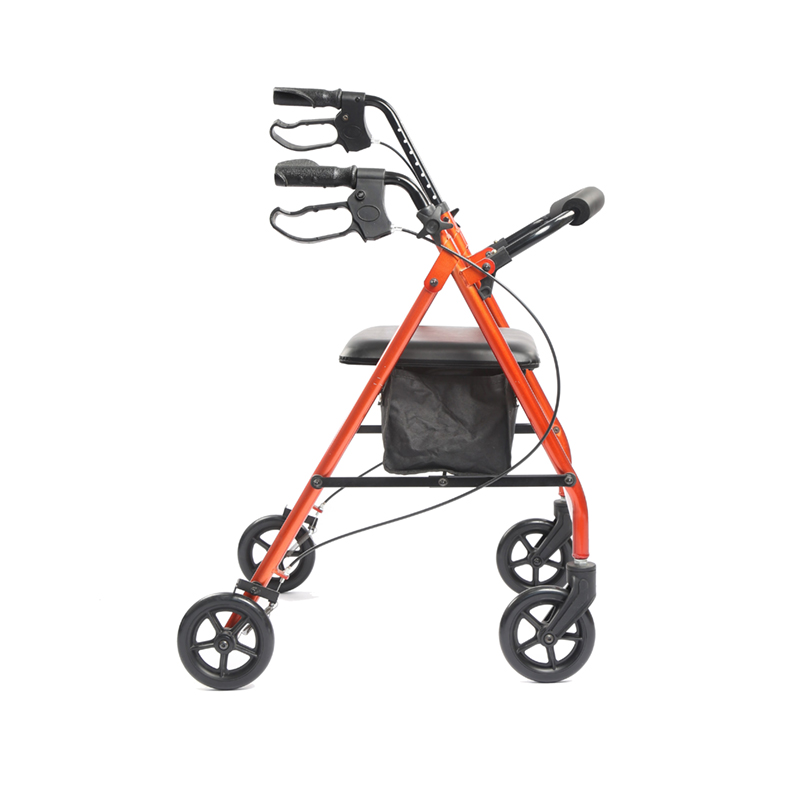 Aluminium 4 wielrollator, Rollend walker