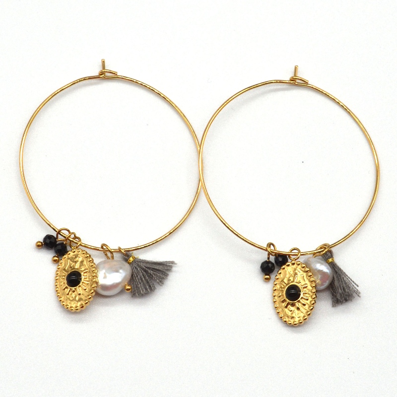 Roestvrijstalen gouden klassieke gepolijste ronde buisoorringen, China Ruifanbao sieraden verwerkingsfabriek