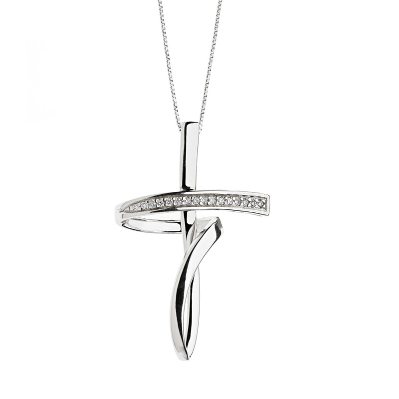 Dames Europese en Amerikaanse eenvoudige stijl kruis 925 sterling zilveren ketting Ruifanbao China sieraden verwerkingsfabriek