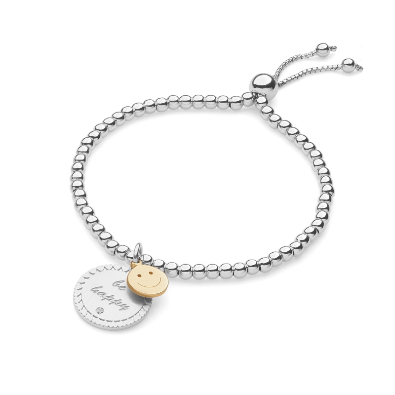 Womens Europese en Amerikaanse stijl schattig eenvoudig lachend gezicht roestvrij staal beweegbare gesp armband China Ruifanbao Jewelry Factory