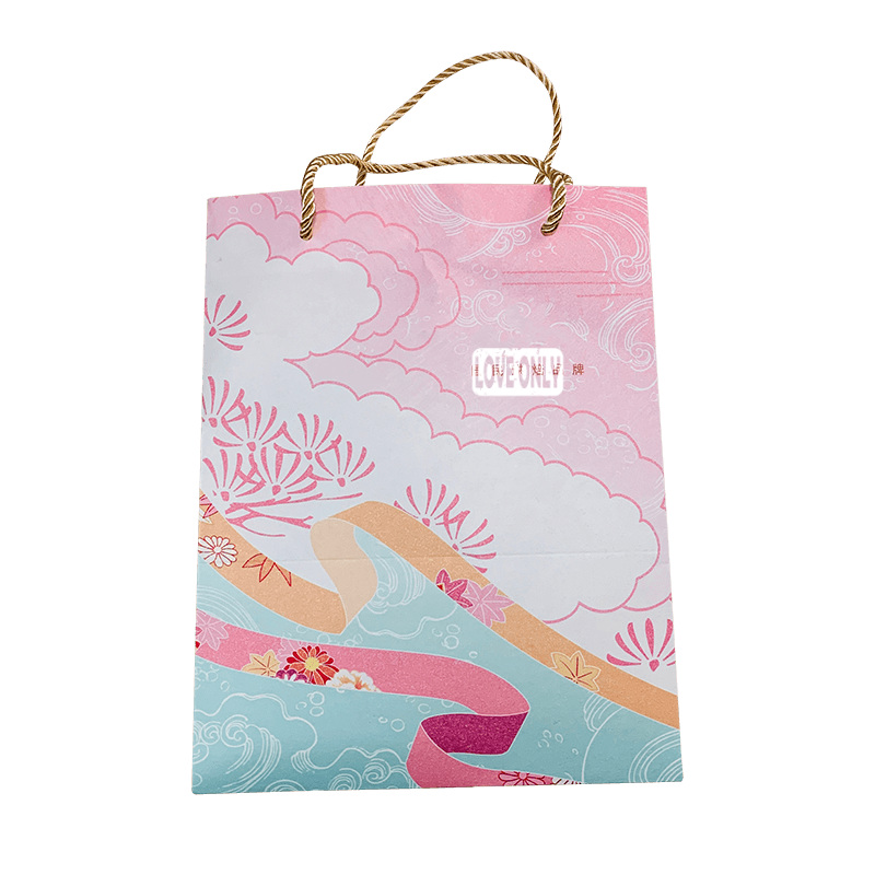 Roze Gift Bags met gouden handgrepen Kraft Papier Bags Party Bags