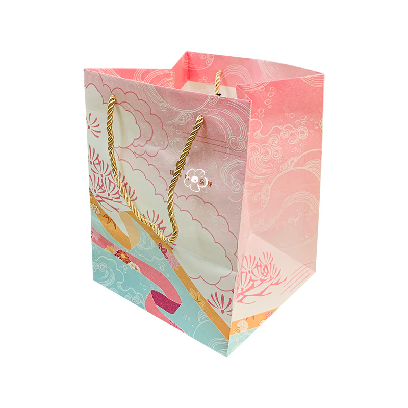 Roze Gift Bags met gouden handgrepen Kraft Papier Bags Party Bags