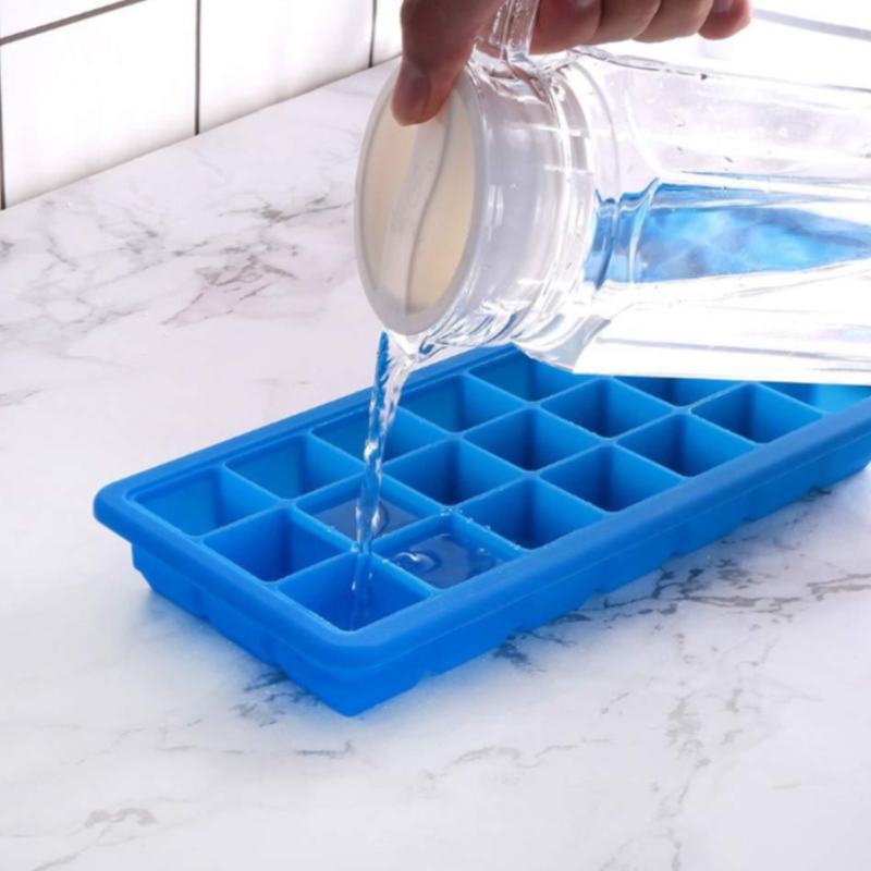 Silicagel 21 ijsrooster huishoudelijk ijsblok 21 koffer met dekselvorm, bevroren hulpvoedselbox ijsrooster kan worden aangepast met label