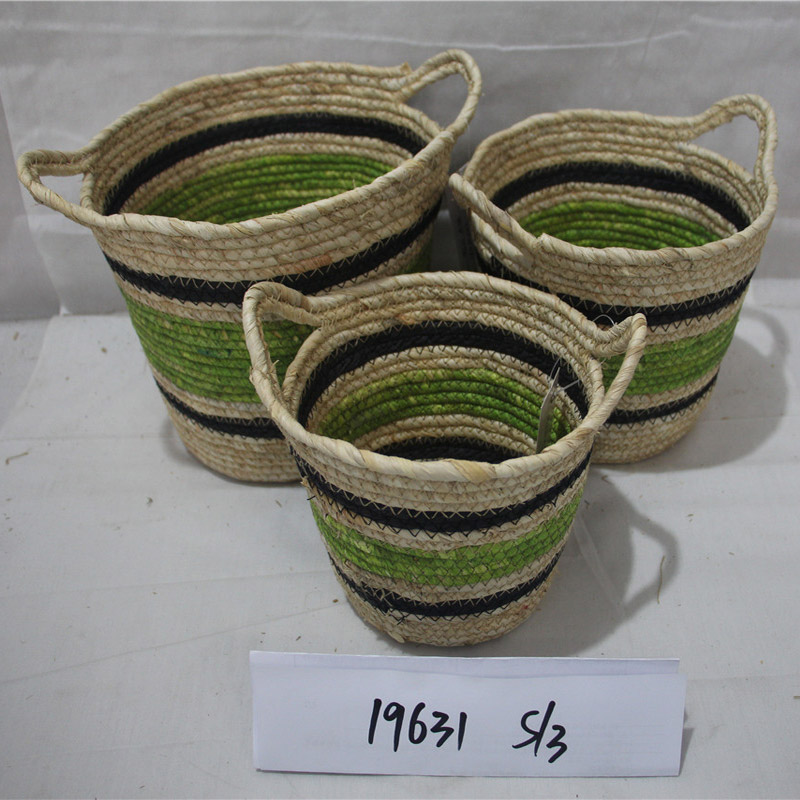 Vuil wasmachine mander opslag Seaweed Box Eenvoudige Decoratie Foldable Container Straw handgemaakte Bamboe Organisator