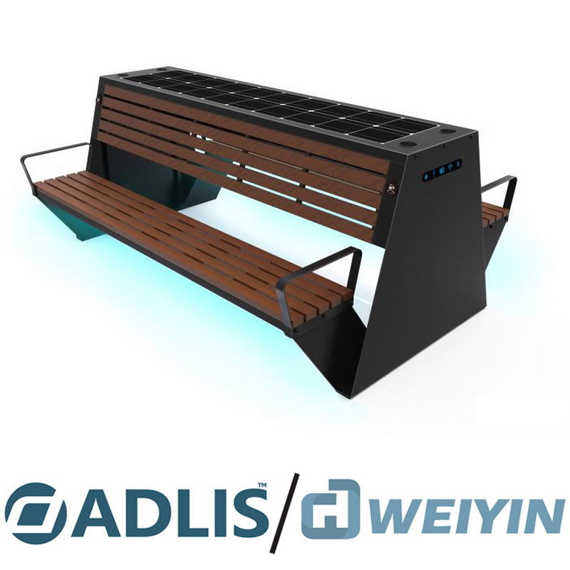 Nieuwste ontwerp WPC-stoelen Hoogste kwaliteit USB-oplader Smart Bench