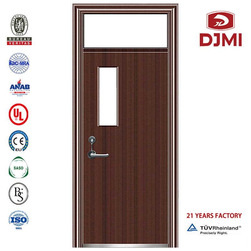 Brandwerende dubbele bladinvoer Stalen buitendeuren Chinese fabriek 2 uur deuren Enkele dubbele schommel Geen raam geschikt voor het bouwen van School Brandwerende stalen deur Hoge kwaliteit Bewijs Kleur 1,2 mm dikte Brandstalen houten b...