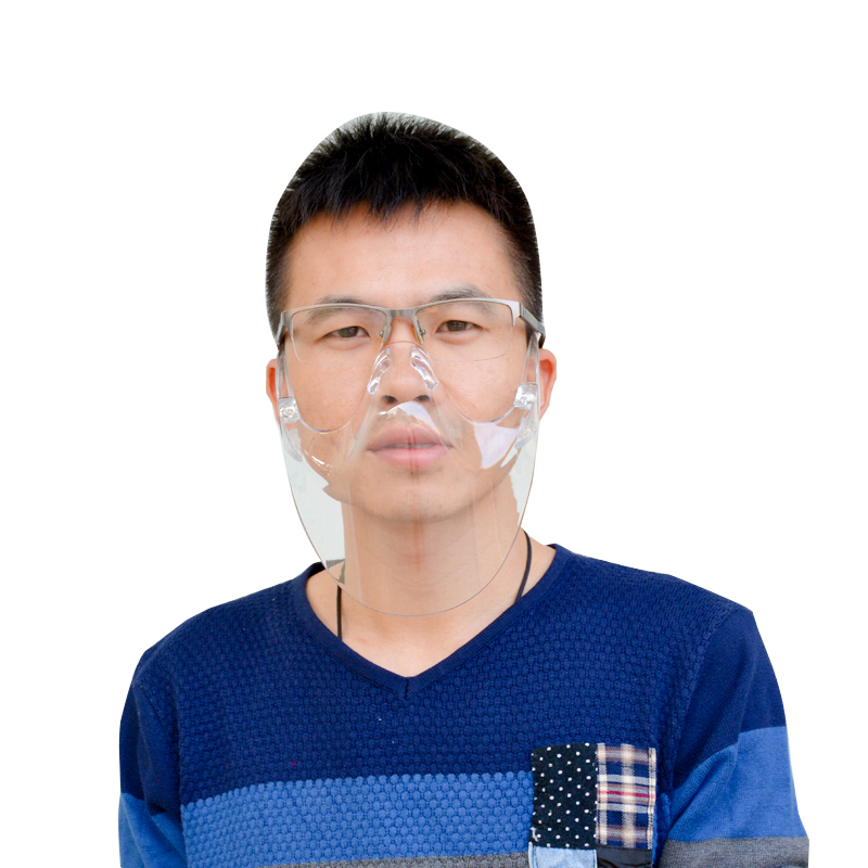 Transparant Clear Face Shields Plastic Mouth Cover Anti Splash Fashion Facescherm