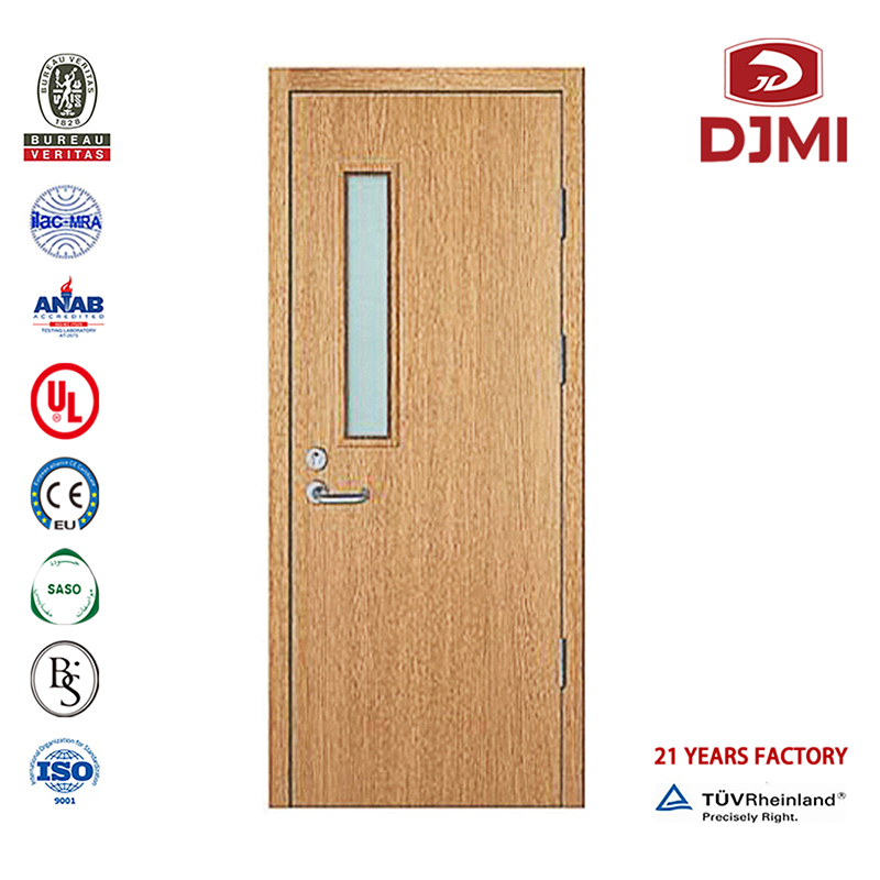 Goedkope massieve kern fineer houten uitgangsdeur 2 uur brandwerende deuren Aangepast bewijs Soild Wood Fire Rated brandwerende houten deur