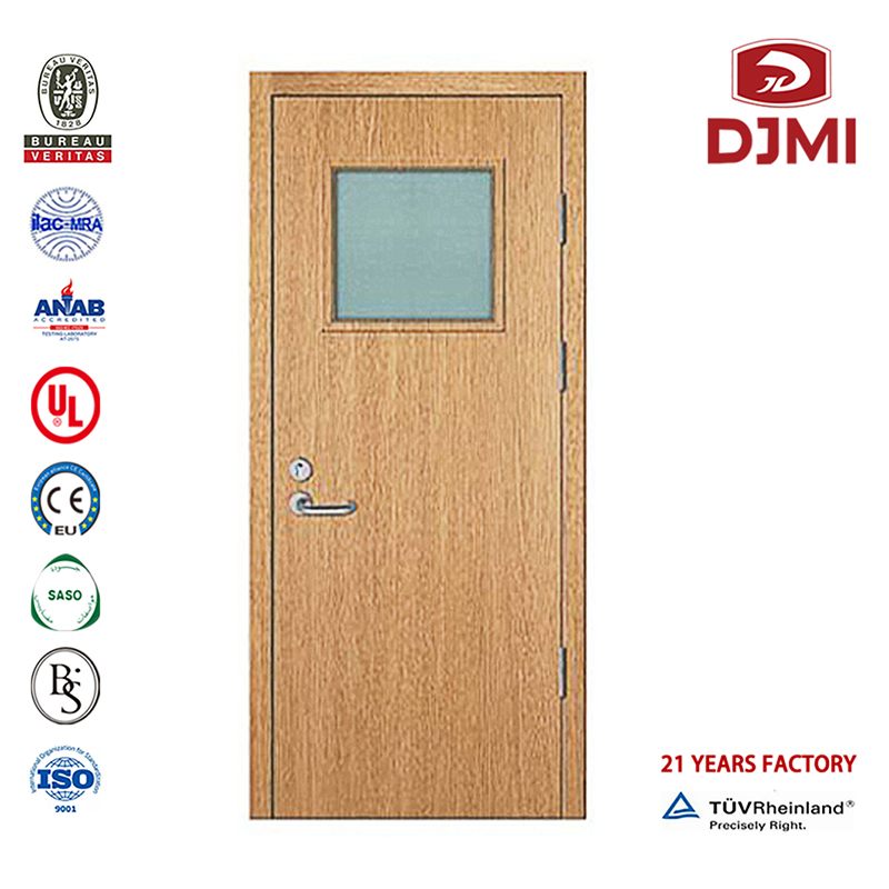 Chinese fabriek Flush Timber dubbele deur 1 uur branddeuren Hoge kwaliteit Ul houten nooduitgang Interieur brand houten deur Goedkope massieve kern fineer houten uitgangsdeur