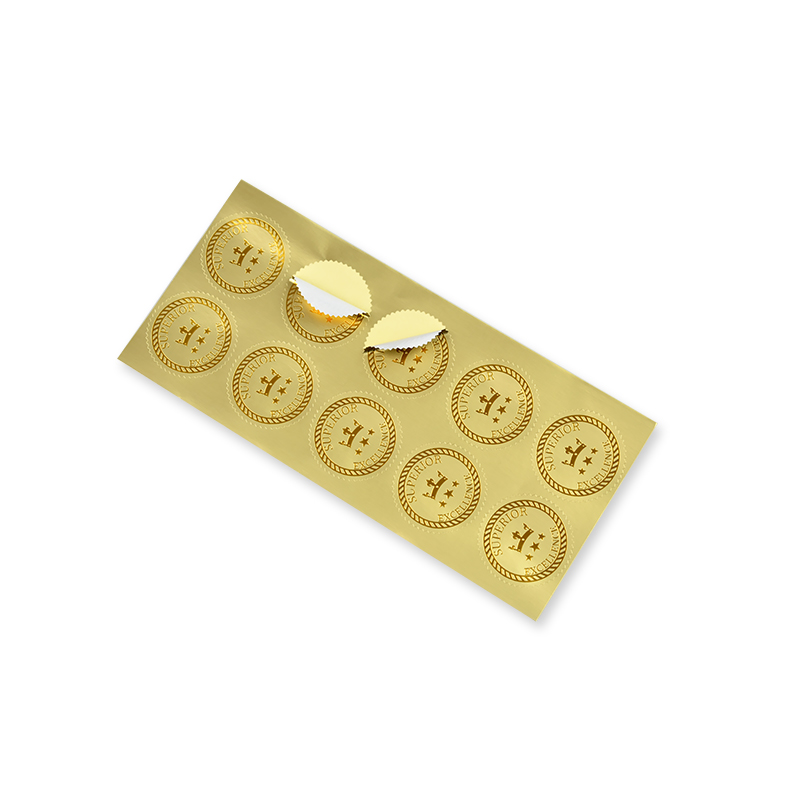 stickers met goudfolie