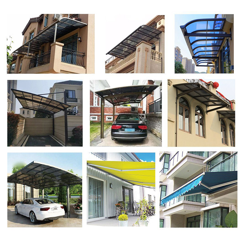 Professionele balkonluifel Zonne-montagestructuur Waterdichte carport Nieuw ontwerp Grote tuinhuisje voor buiten Aluminium luifel Carport