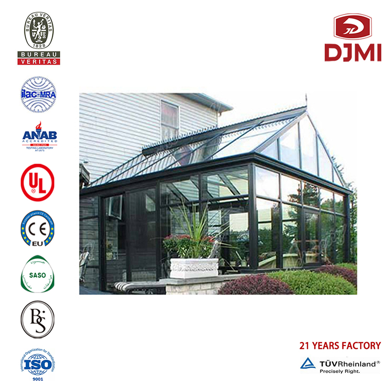 Sunroom Flat Roof Winter Greenhouse Laminated Glass Aluminium Sunrooms New Design Room Sun House Insulated Glass Wind Prood Aluminum Sunroom Gloednieuw Verkopende Enclosure Sunroom Aluminum Frame Flat Roof en Folding Deur Green House
