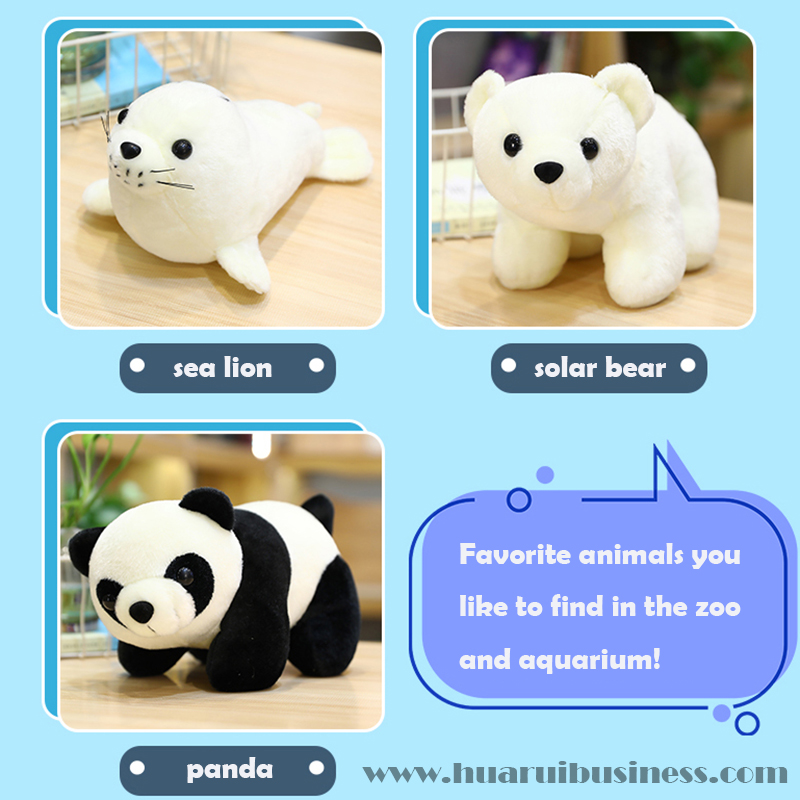 Dieren van de dierentuin/aquarium meest populaire dieren zeeleeuw/ijsbeer/panda plush speelgoed/plush pop/super soft doll dieren, laten we onze aarde samen beschermen, hou van deze dieren!