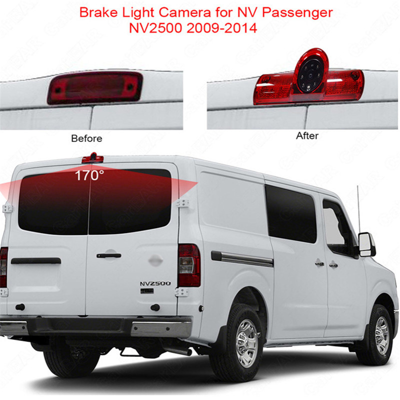 Auto HD Night Vision Parking Reverse Backup Auto Video Rem Light Camera voor Nissan Passagier NV 1500 2500 3500 Cargo Van 2009-2016
