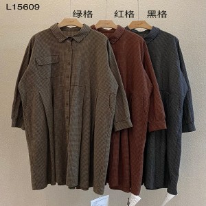 Losse-fitting design Minimalistische stijlvolle Casual Solid Color Printed color katoen en linnen oversized custom 15609 Shirt Dresses