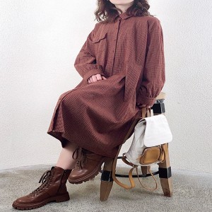 Losse-fitting design Minimalistische stijlvolle Casual Solid Color Printed color katoen en linnen oversized custom 15609 Shirt Dresses