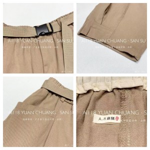 Losse Women\\\\\'s Pants die op maat zijn gemaakt om geschikt te zijn voor elke gelegenheid, meest comfortabele casual style katoenen linnen op maat 11670 Stijve en losse broeken met Polyester riem