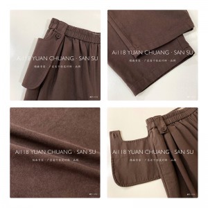 Losse damesbroek die op maat is gemaakt voor elke gelegenheid, meest comfortabele casual stijl katoenen linnen op maat 11713 Stijlvolle en losse broek