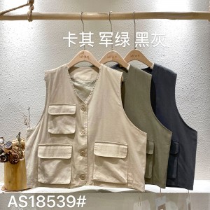 Lospassend ontwerp Minimalistisch Stylish Casual vest Vaste kleur katoen en linnen oversized aangepaste 18539 Waistcoats