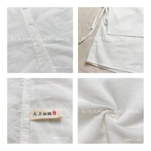 Losse-montage ontwerp Minimalistische ronde Collar stijl Stijve mouw Casual Vaste kleur katoen en linnen overspannen aangepaste 12638 Valse Sweatshirts