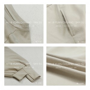 Losse-montage ontwerp Minimalistische Round Collar stijl Vaste mouw stijl Casual Vaste kleur katoen en linnen oversized aangepaste 12685 sweatshirts