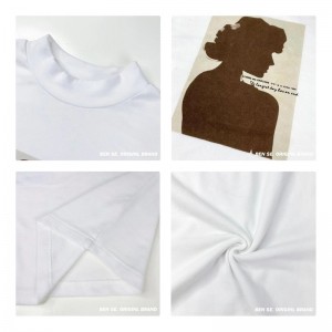Lospassend ontwerp Minimalistische ronde collar stijl Gesnopte mouw Casual Vaste kleur katoen en linnen overspannen aangepaste 12706 Sweatshirts