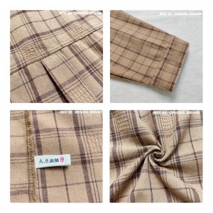Losse-fitting design Minimalistische stijlvolle Casual Solid Color Striped Checked oversized custom 17796 Loose Checked Shirt