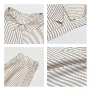 Losse-fitting design Minimalistische stijlvolle Casual Solid Color Striped Checked oversized custom 17835 Vertical Striped Shirt