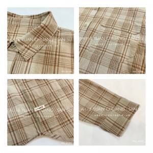 Losse-passend ontwerp Minimalistisch Stijve Casual Solid Color Striped Checked oversized custom 17828 Losse Checked Shirt
