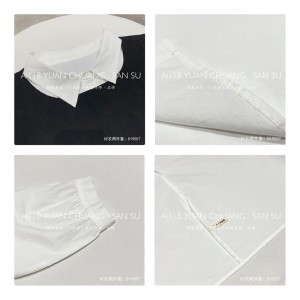 Losse-passend ontwerp Minimalistische stijlvolle Casual Solid Color Striped Checked oversized custom 19507 Lange losse Shirt + Waistcoat