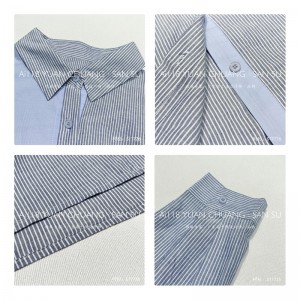 Losse-fitting design Minimalistische stijlvolle Casual Solid Color Striped Checked oversized custom 17726 Vertical Striped Shirt