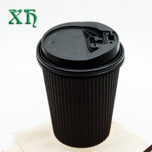 Biologisch afbreekbare 12 oz rimpel wandpapier beker voor hete koffie groothandel koffiekopjes